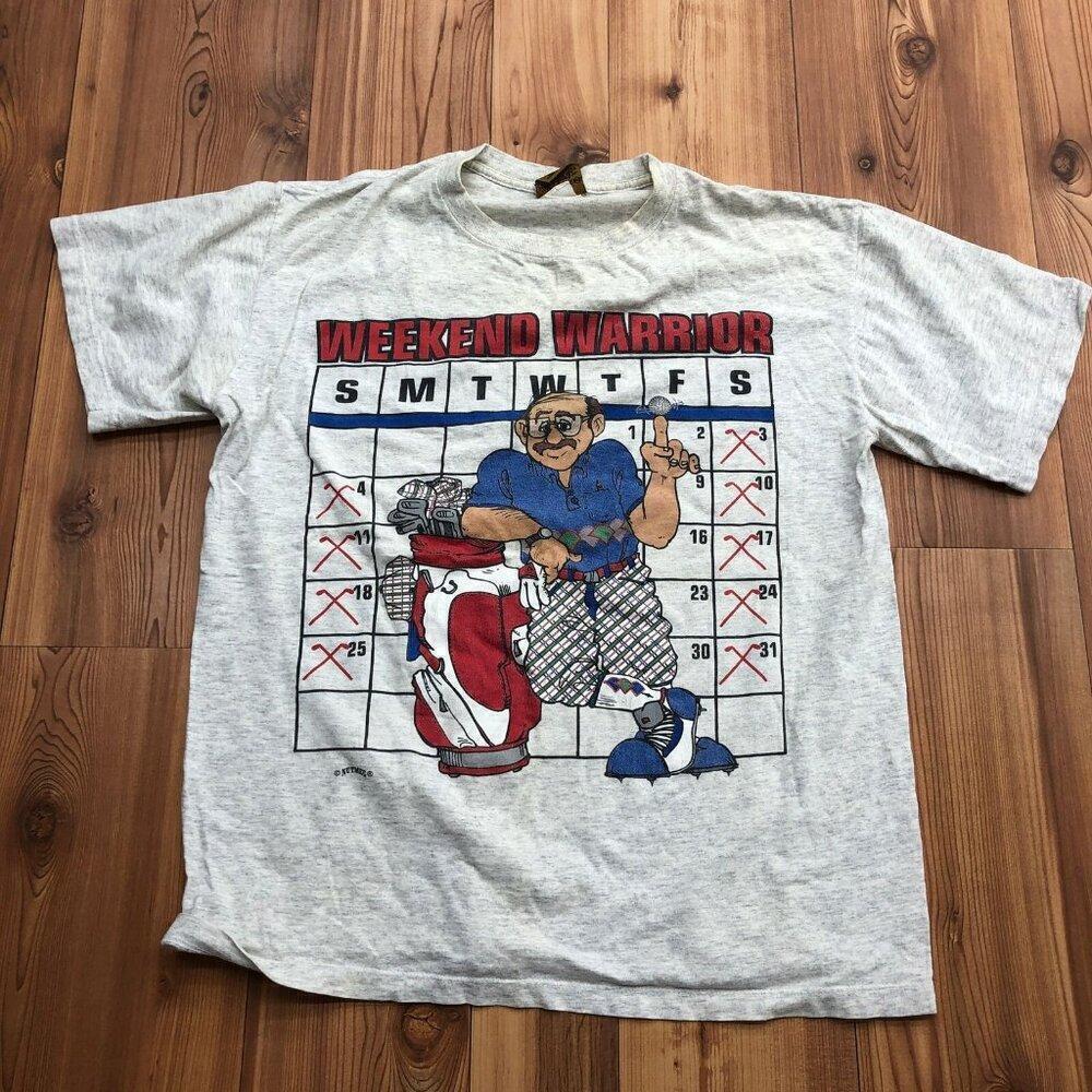 Nutmeg Weekend Warrior Retro Golf Calendar Funny Fan T-Shirt
